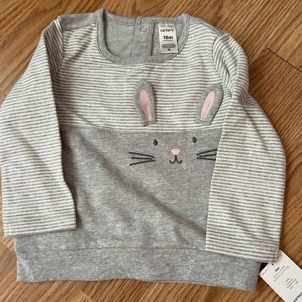 Grey bunny sweatshirt with ears
